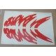 STICKERS - TANK FAIRINGS - RED - DANDY 50